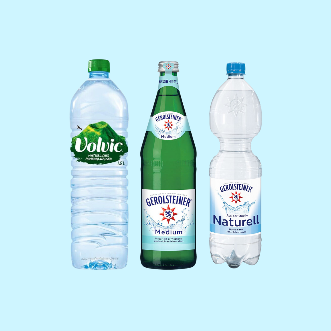 Wasser Gerolsteiner, Volvic, Saskia